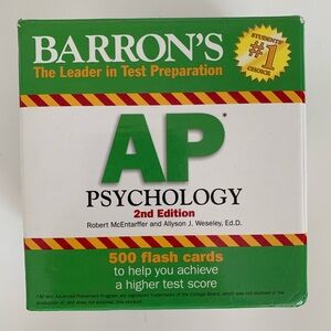 Barron’s AP Psychology Flash Cards Test Prep 500 PCS 2nd Edition Ring Included